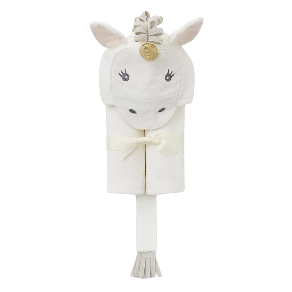 Elegant Baby Hooded Bath Wrap ~ White Unicorn