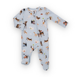 Angel Dear 2 Way Zipper Footie ~ Doggy Daycare/Blue