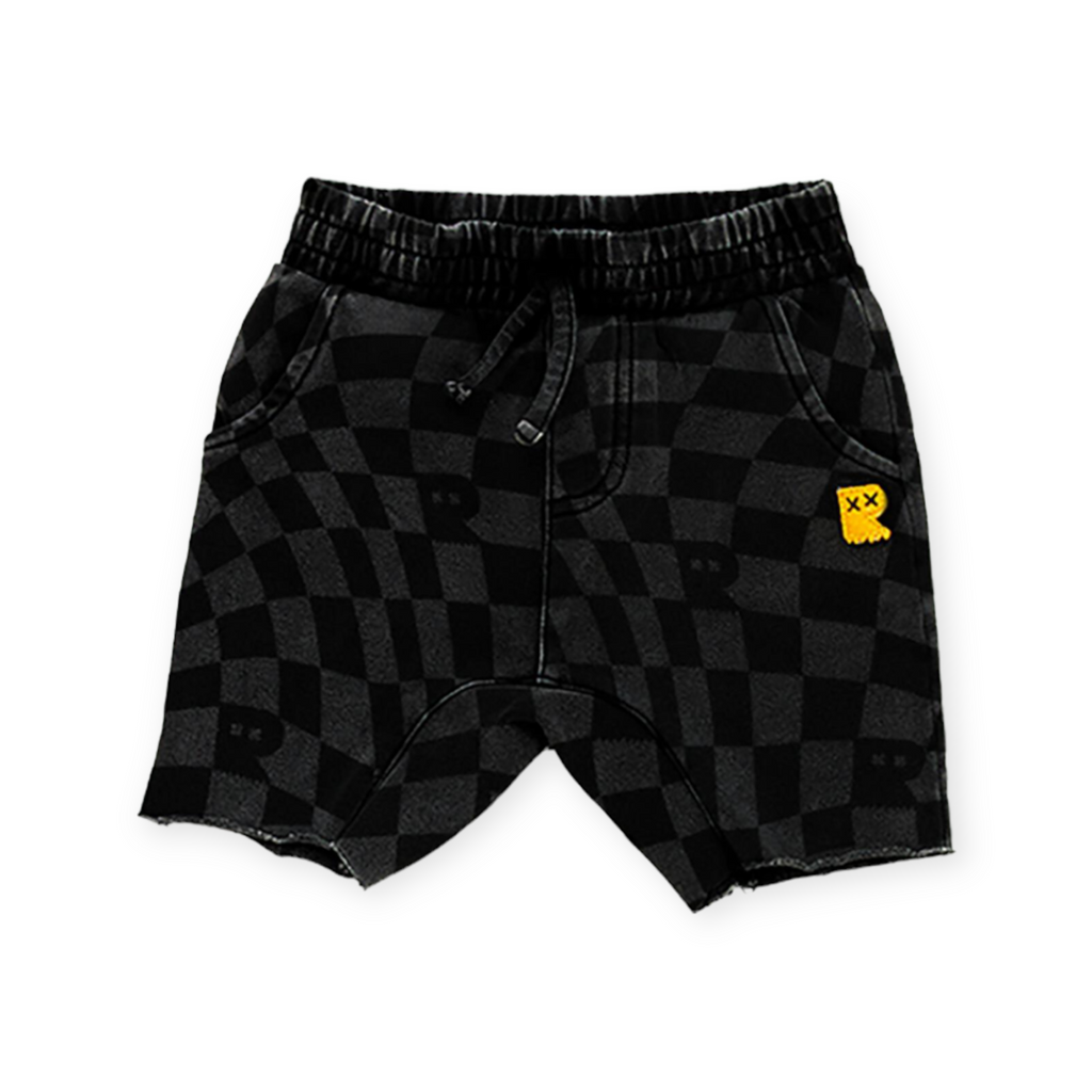 Rock Your Kid Madness Check Shorts ~ Charcoal Wash
