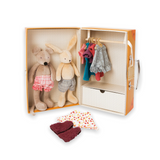 Moulin Roty Rabbit & Mouse Wardrobe Doll & Suitcase Set