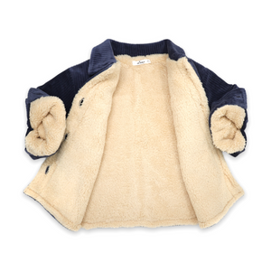 Oh Baby! Baby Sherpa Lined Cord Shirt Jacket ~ Dusty Blue