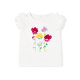 Mayoral Baby Girl T-Shirt w/ 3D Flowers ~ White