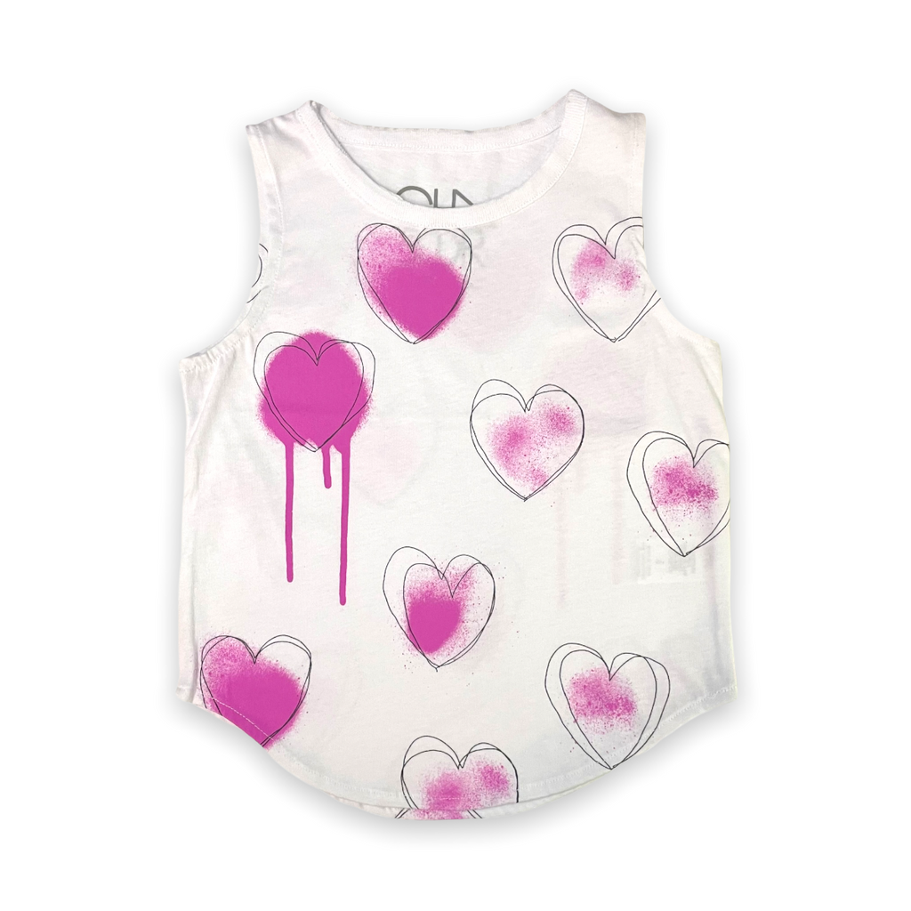 Chaser Vintage Jersey Shirttail Muscle Tank ~ Hearts