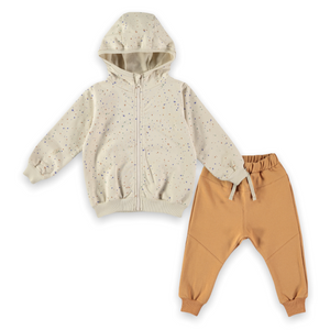 Babyclic Baby Boy Zip Hoodie and Joggers Set ~ Starry Night/Caramel