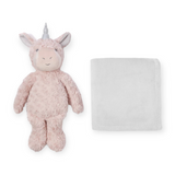 Elegant Baby Bedtime Huggie Blanket w/ Plush Toy ~ Pink Swirl Unicorn