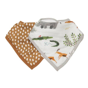 Loulou Lollipop Muslin Bandana Bib Set ~ Safari Jungle