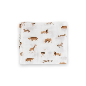 Little Unicorn Organic Cotton Muslin Swaddle ~ Animal Crackers