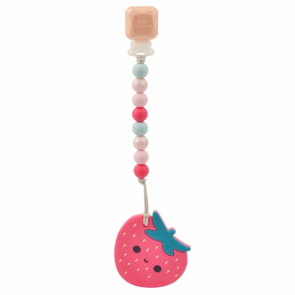 Loulou Lollipop Silicone Teether Gem Set ~ Strawberry