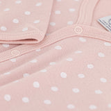 Petit Bateau Front Snap Dots Footie ~ Pink/White