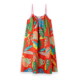 Stella McCartney Girls Palm Leaves Sleeveless Dress ~ Red Multi