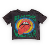 Rowdy Sprout Rolling Stones Not Quite Crop s/s Tee 7-12 ~ Jet Black