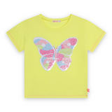 Billieblush Flippy Sequin Butterfly Tee & Skirt ~ Lemon/White