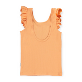 Molo Ranja Flutter Sleeve Ribbed Tank 7-12 ~ Papaya