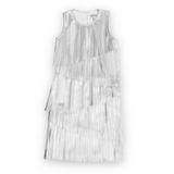 MIA New York Pleated Tiered Dress ~ Silver