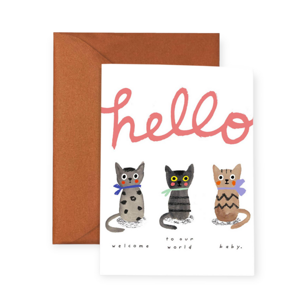 Carolyn Suzuki Three Little Kittens Baby Card