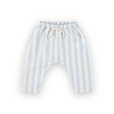 Petit Indi Baby Henley & Pants Set ~ White/Blue Stripe