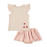 Babyclic Petals Flutter Sleeve Top & Skirted Bloomer Set ~ Pink