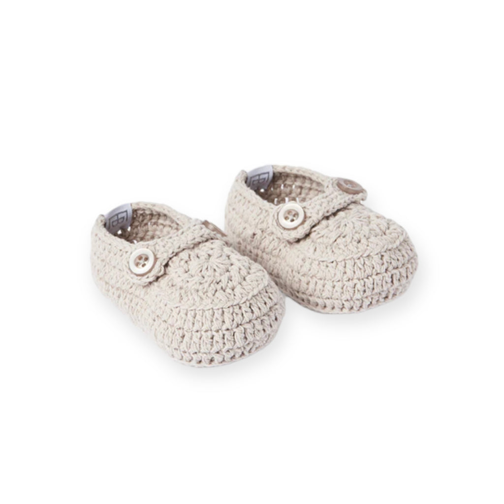 Elegant Baby Crocheted Baby Booties ~ Grey
