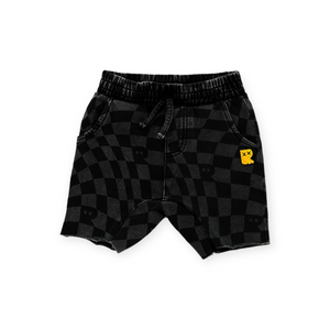 Rock Your Baby Madness Check Shorts ~ Charcoal Wash