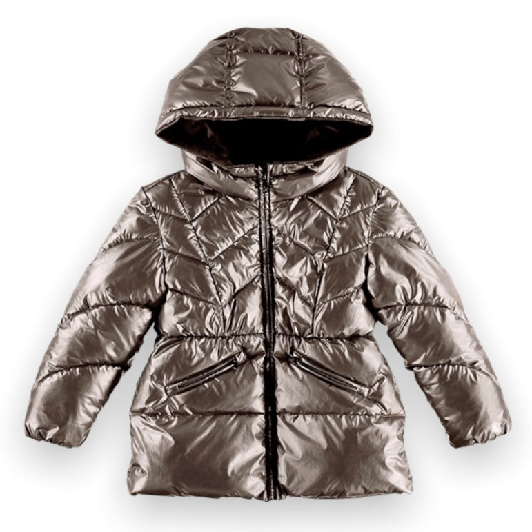 Mayoral Girls Hooded Puffer Coat ~ Old Gold
