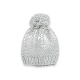 The Blueberry Hill Metallic Knit Hat ~ Grey/Silver