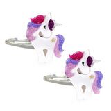 Lilies & Roses Unicorn Snap Clips ~ Pink Glitter