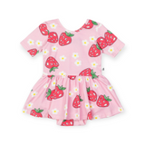 Rock Your Baby Strawberry Skirted Onesie ~ Pink