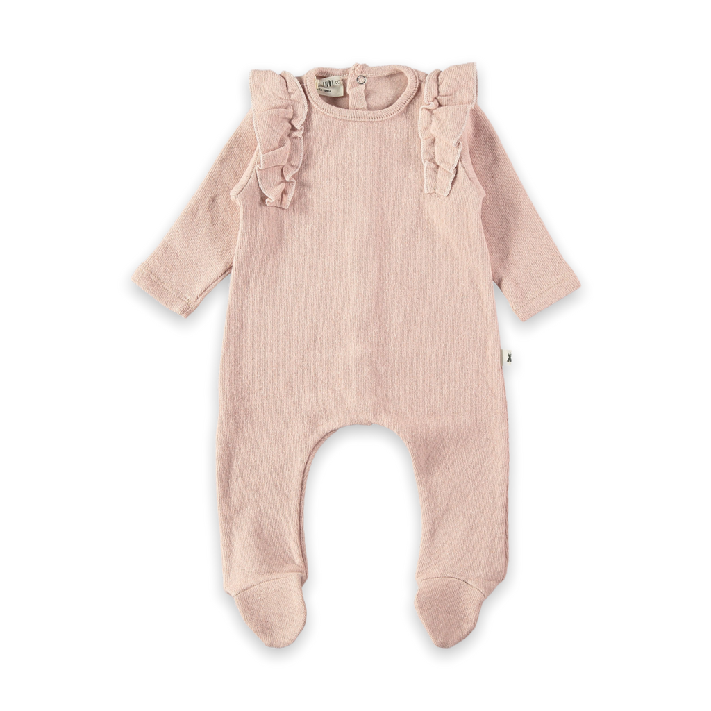 Petit Indi Baby Frill Footie ~ Pink