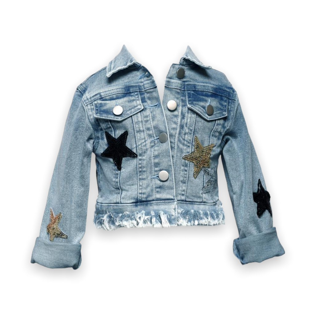 Baby Sara Star Embellished Denim Jacket