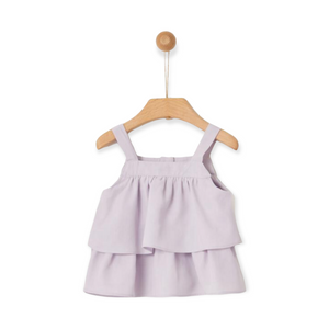 Yell-Oh! Girls Double Ruffle Top & Shorts Set ~ Lavender