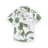 Me & Henry Baby Aloha Printed Button Down Shirt ~ Palms/White