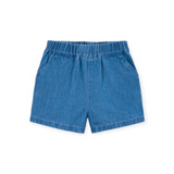Petit Bateau Baby Striped Logo Tee & Denim Shorts Set ~ White/Blue