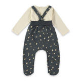 Babyclic Baby Boy Top and Footie w/ Suspenders Set ~ Spots/Night