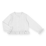 Mayoral Baby Girl Knit Peplum Cardigan ~ White