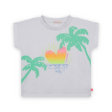 Billieblush Palm Trees & Heart Tee Shirt ~ White