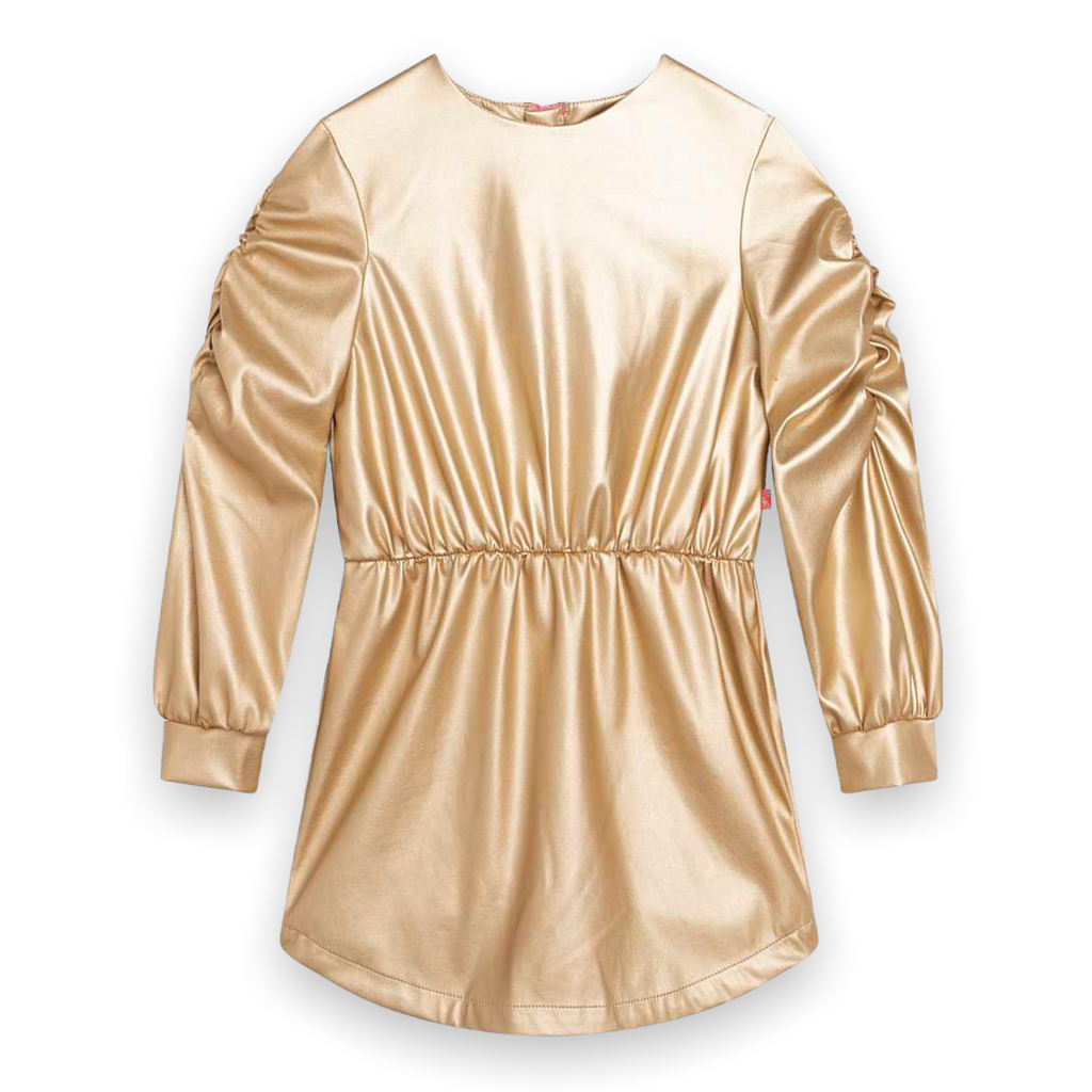 Billieblush Faux Leather l/s Dress ~ Gold