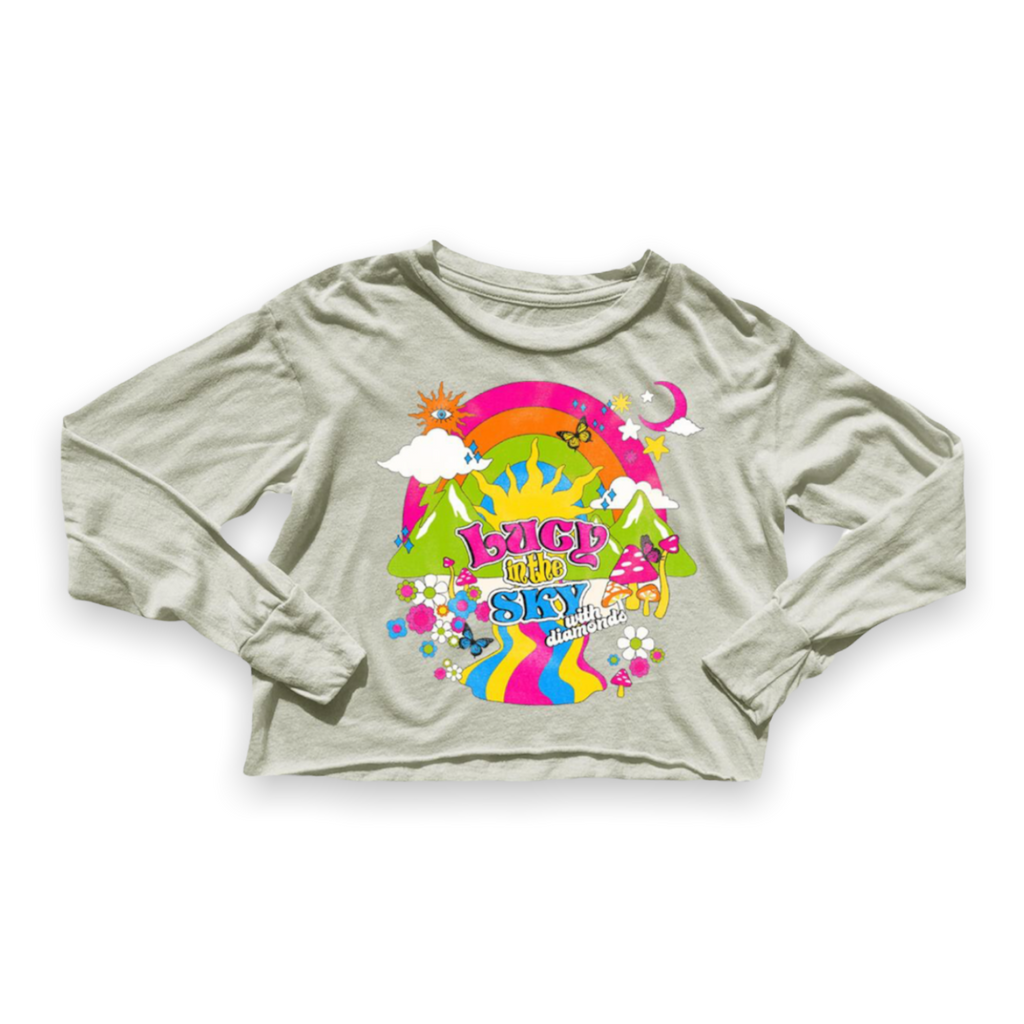 Rowdy Sprout Not Quite Crop l/s Tee ~ Beatles Lucy In The Sky