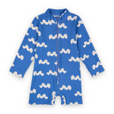 Bobo Choses Baby Printed Sunsuit ~ Waves/Blue