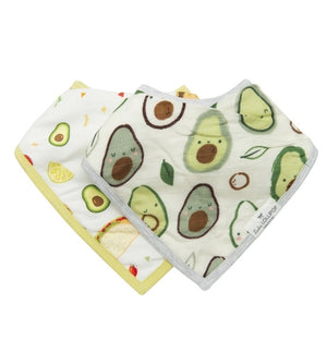 Loulou Lollipop Muslin Bandana Bib Set ~ Avocado