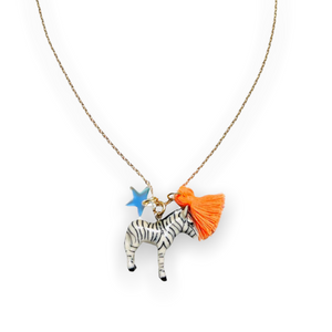 Sadie's Moon Critters Necklace ~ Zoe Zebra
