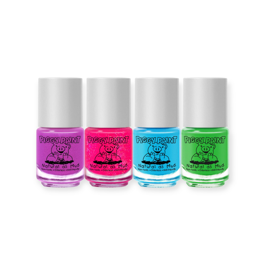Piggy Paint Natural As Mud Nail Polish Set, Neon Fun!, 0.45 fl oz/14 mL,  Pack Of 4 Ingredients and Reviews