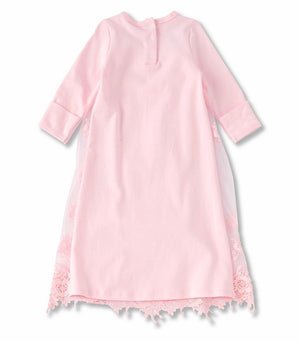 Biscotti Embroidered Mesh Overaly Gown