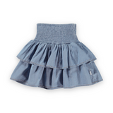 Molo Bonita Tiered Ruffle Skirt ~ Light Chambray