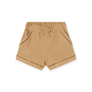 Mayoral Baby Girl Linen Shorts ~ Caramel