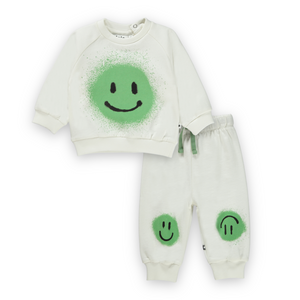 Molo Baby Disc Sweatshirt & Simeon Sweatpants Set ~ White Star