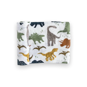 Little Unicorn Cotton Muslin Swaddle ~ Dino Friends