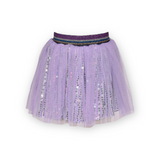 Baby Sara Embellished Mermaid Top & Sequin Tulle Skirt Set ~ White/Lavender