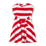 Mayoral Girls Striped Dress ~ Red/White