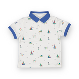 Mayoral Baby Boy s/s Sailboat Print Polo ~ White/Blue