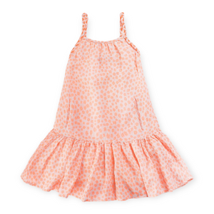 Imoga Sara Gauze Drop Waist Dress ~ Orange Spots